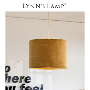 Lynn's立意 法式布艺吊灯 卧室书房天鹅绒布中古餐厅设计师灯具