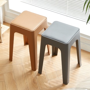 塑料凳子加厚家用特厚现代简约可叠放摞叠久坐舒服椅子高圆凳板凳