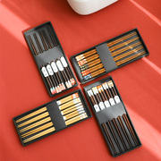 喜木优品日式和风筷子热转印指甲木筷实用尖头筷子木餐具商用