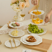 欧式陶瓷三层水果盘蛋糕架蛋糕盘，下午茶点心盘创意生日婚礼甜品台