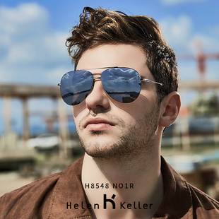 海伦凯勒太阳眼镜男士，开车专用驾驶眼睛偏光镜，蛤蟆带度数近视墨镜