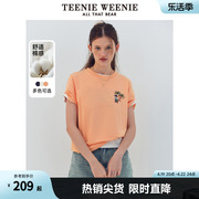 TeenieWeenie小熊2024年夏季短袖宽松韩版T恤时尚休闲上衣女