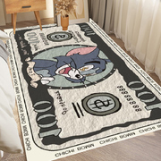 猫和老鼠卧室地毯床边毯防滑加厚毛绒，阳台卡通家用可爱儿童小地垫