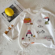 儿童春秋装纯棉休闲卡通长袖，t恤0-6岁男女宝宝，童趣可爱内搭打底衫