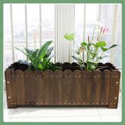 防腐木花箱碳化木花盆，长方形实木户外家用蔬菜，种植箱阳台花槽