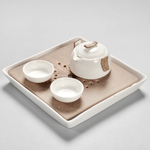 陶瓷旅行便携功夫茶具小号，茶盘茶海套装家用简约日式茶台快客杯