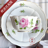 德国 MEISSEN 梅森瓷器 新剪裁系列 粉玫瑰描金 下午茶杯碟组