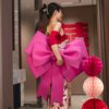 ins网红蝴蝶结婚房装饰结婚婚礼房间拍照布置红色EVA材质材料包