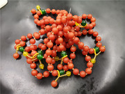 华夏美玉 10毫米柿子红玛瑙圆珠手链 哑光磨砂玛瑙手串