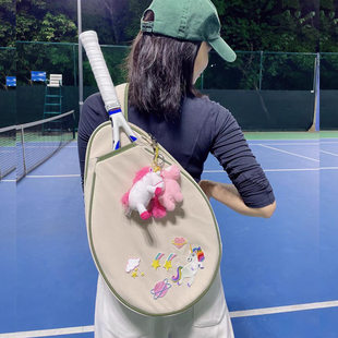 网球包单肩斜挎背包2024儿童男款女款韩国便携羽毛球包2支装
