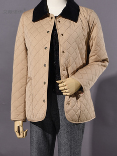 艾薇诺伊2023冬装棉衣女韩版OL气质通勤薄款直筒绗格保暖外套