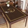 新中式餐桌垫防水防油防烫免洗桌布，高级感长方形，家用隔热茶几台布
