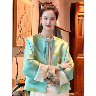 新中式国风女装早春高级感唐装外套，女款小个子时尚气质设计感