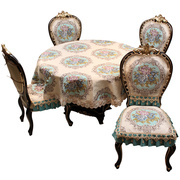 欧式餐椅垫套装高档奢华防滑四季通用椅子垫椅子套圆形餐桌布桌旗