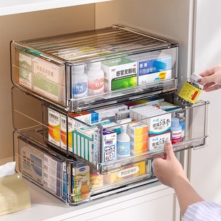 日本家用药箱家庭装抽屉式特大容量药物收纳盒多层儿童药品医药箱