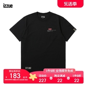 izzue男装短袖重磅t恤夏季休闲潮流，圆领标语印花1131s1g