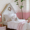 北欧田园格子素色纯色儿童房，壁纸卧室背景，墙纸满铺小碎花无缝墙布