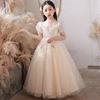 儿童礼服公主裙高端女童钢琴，演出服洋气小女孩生日花童婚礼，白纱裙(白纱裙)