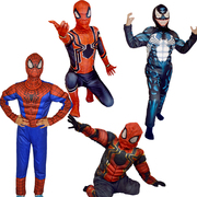 蜘蛛侠服装 Cosplay儿童表演服装万圣节服装红色迪斯尼肌肉蜘蛛侠