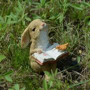 花园可爱看书兔子摆件树脂多肉花盆微景观装饰品创意礼物送女生