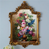 95异形法式欧式美式复古古典纯手绘花卉油画玄关画走廊画红色花卉