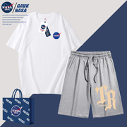 NASA GAVK2023春秋季纯棉套装男上衣短裤情侣一整套运动潮牌