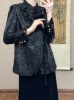 新中式黑色西装外套，女春秋2023百搭高级感休闲宽松国风小西服