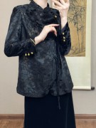 新中式黑色西装外套女春秋，2023百搭高级感休闲宽松国风小西服