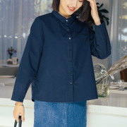 yun韫2024春季女装，polo领单排扣衬衫式短外套，休闲短风衣3282