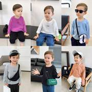 纯棉婴童装男童秋装男宝宝长袖t恤1-3-5岁儿童，打底衫百搭上衣