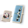 熊猫花花钱包布艺零钱包包可爱中国风和花大熊猫周边棉麻钱袋