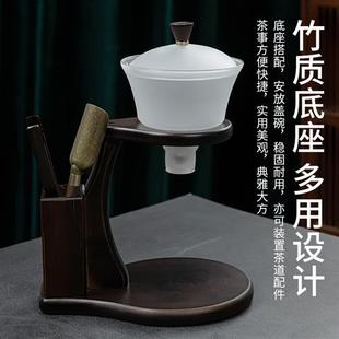 日式玻璃功夫茶具套装轻奢懒人半全自动家用过滤盖碗泡茶神器小套