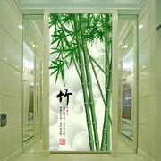 玄关无缝墙布18d中式竹子，壁画走廊过道墙纸，竖版背景墙壁纸自粘画
