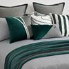 软装家居样板间样板房床上用品时尚简约轻奢绿色几何条纹12件套