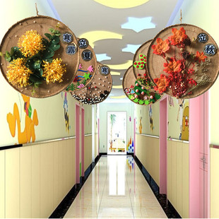 24节气麻布传统节日制作材料幼儿园环创走廊装饰手工创意空中