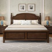 美式乡村实木床1.5米橡木床，1.8米主卧双人床别墅，样板房轻奢实木床