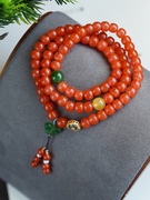 天然四川南红玛瑙老型珠，三圈手链毛衣链，通用民族风女款送礼物