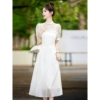 新中式女装国风半袖连衣裙女夏季高级感收腰小个子改良旗袍长裙子