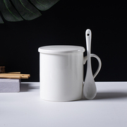 创意杯子陶瓷茶杯马克杯家用酒店，办公室水杯定制logo带盖勺子印字