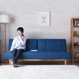 多功能折叠实木沙发床1.8米布艺，简约北欧小户型，客厅布沙发(布沙发)可折叠