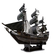 3D立体拼图加勒比海盗船黑珍珠号拼装儿童diy拼插纸模型船模玩具