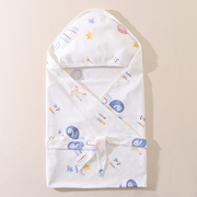 新生儿包被产房带帽裹巾包巾婴儿单层夏季用抱被纯棉0-3个月宝宝