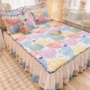 韩式加厚款夹棉床裙单件，三件套公主风床单，夏天四件式床组床罩床盖