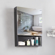 不锈钢镜柜40CM黑色浴室收纳柜防水防锈小户型厕所卫生间壁挂吊柜