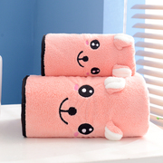 抗菌儿童小猪毛巾浴巾女两件套家用吸水宝宝新生婴儿纯棉洗澡礼盒