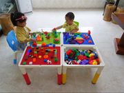 幼儿园儿童小桌椅可升降桌学习游戏桌乐高多功能积木桌一桌三用