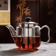 雅风加厚玻璃茶壶过滤泡茶壶不锈钢家用冲茶器红茶花茶耐热玻璃壶
