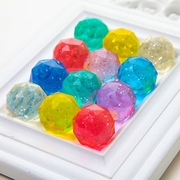 45号32号钻石型透明彩色水晶弹力球儿童橡胶浮水玩具跳跳球