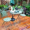 直供铁艺户外桌椅三件套休闲折叠茶几乡村，做旧庭院露台花园防生锈