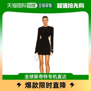 香港直邮潮奢 NORMA KAMALI 诺玛 卡玛丽 女士长袖迷你剪口连衣裙